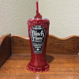 Lack flame candle but red custom made tumbler